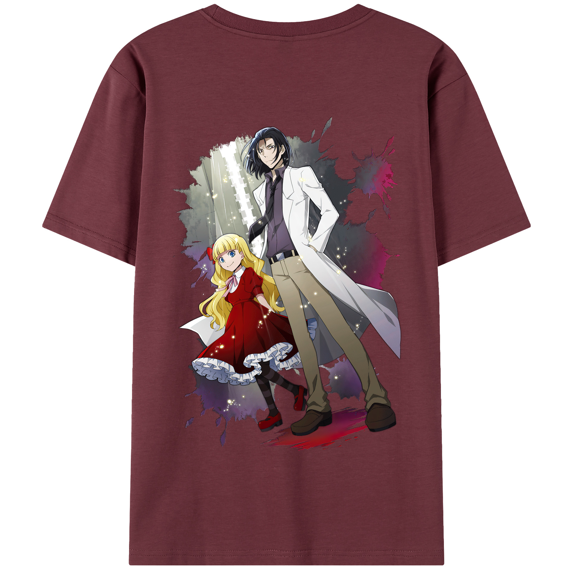 （画像用） 文豪ストレイドッグス Bungo Stray Dogs 綿100％半袖Tシャツ（背面プリント）